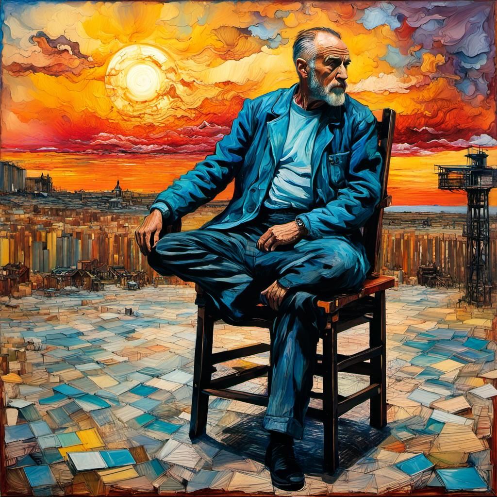 Encaustic Prisoner in Golden Ratio Prisonscape