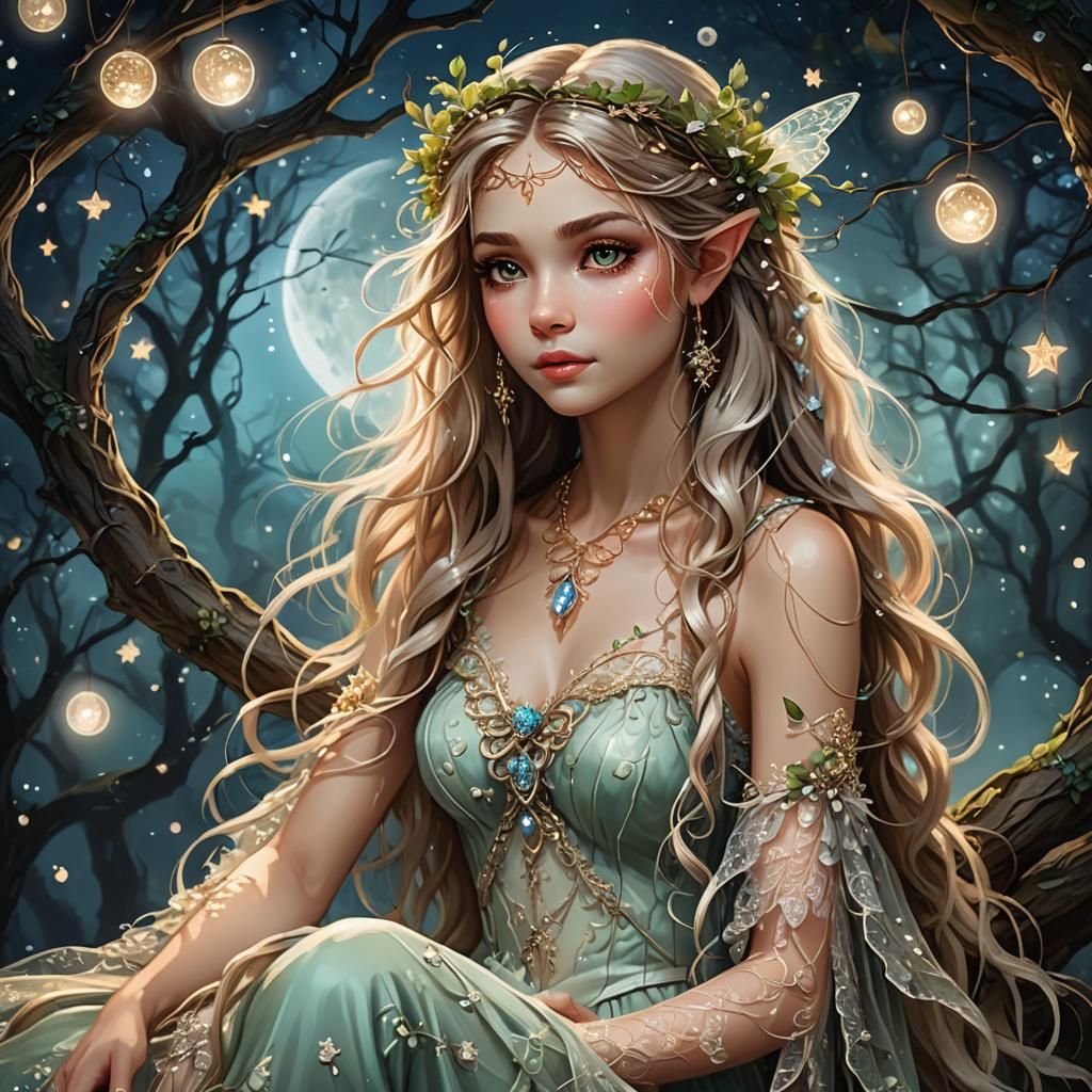 Fairy in Mystical Forest, Digital Jasmine Beckett Griffith S...
