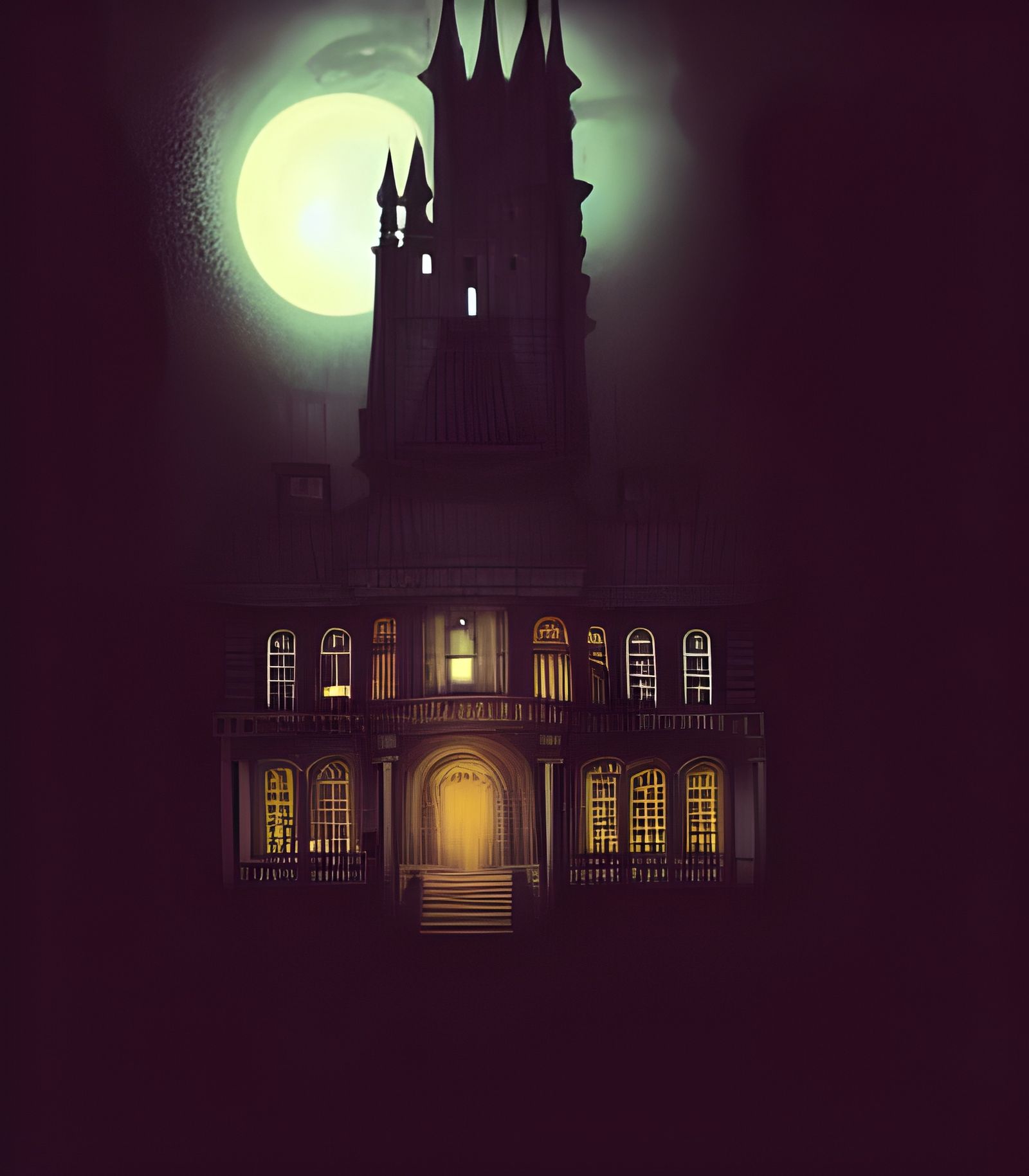 Eerie Haunted Victorian Palace in Studio Ghibli Style