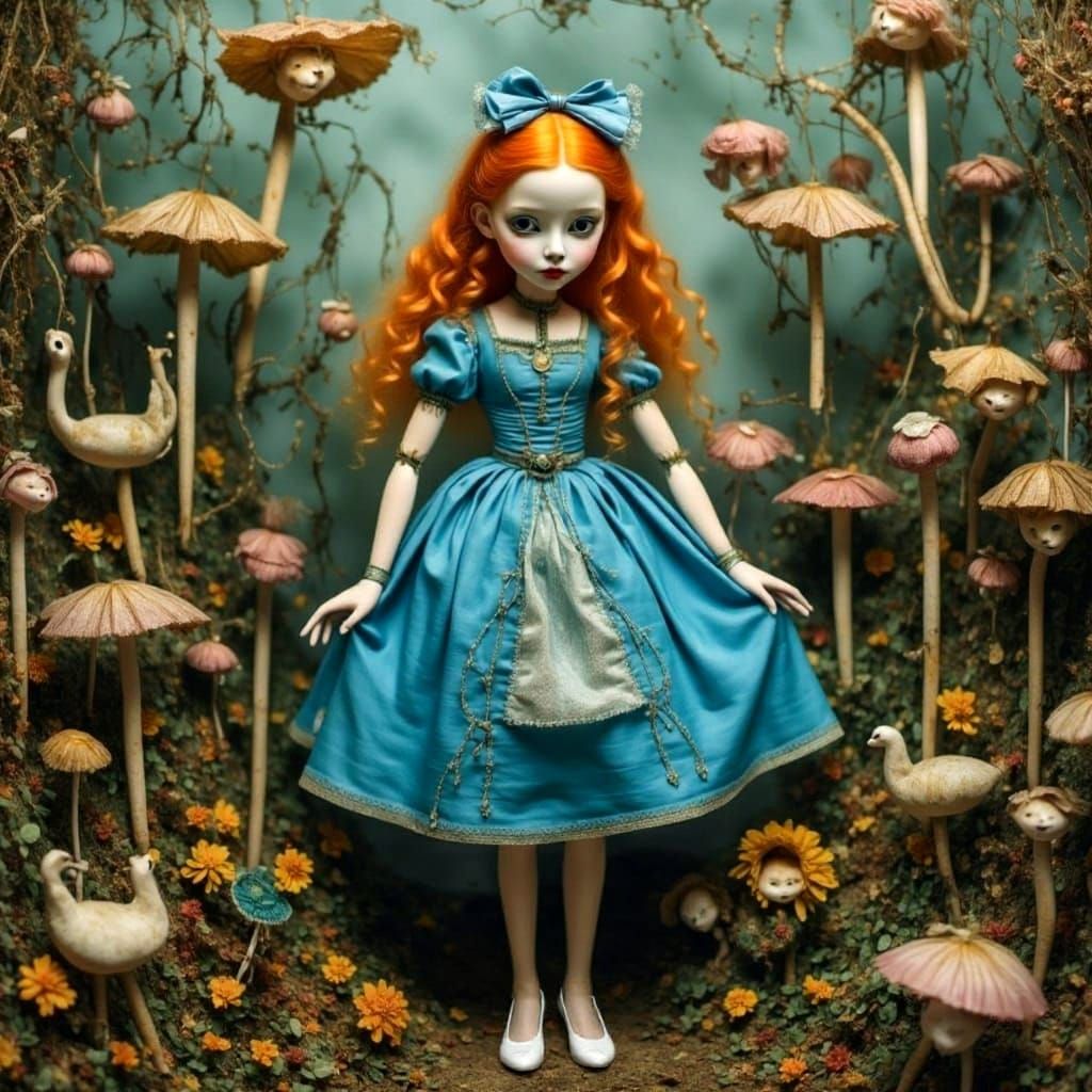 Claymation Alice in Wonderland Marionette