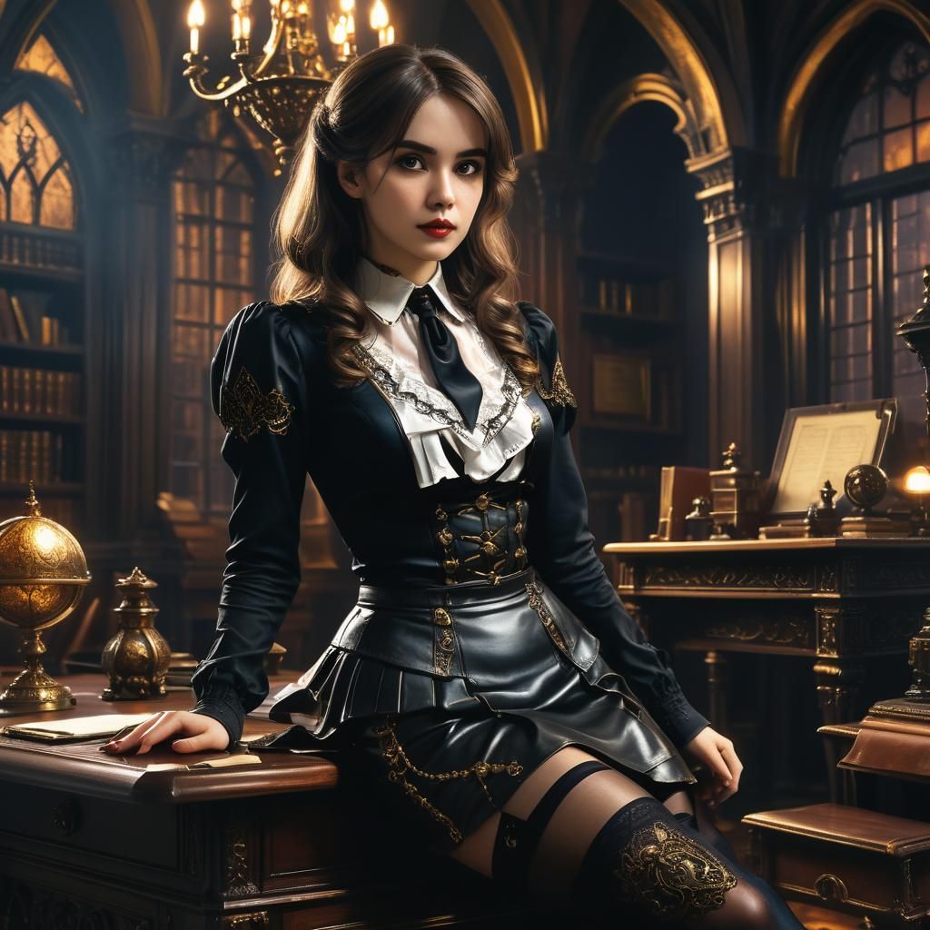 Secretary in Gothic Office: Fantasy Concept Art