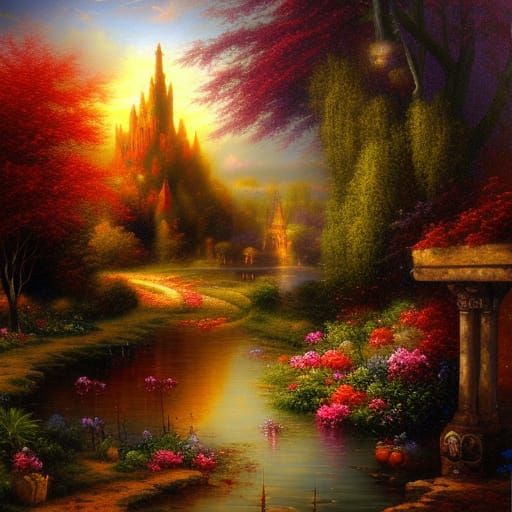 Hyperdetailed Fantasy Landscape in French Provencal Style