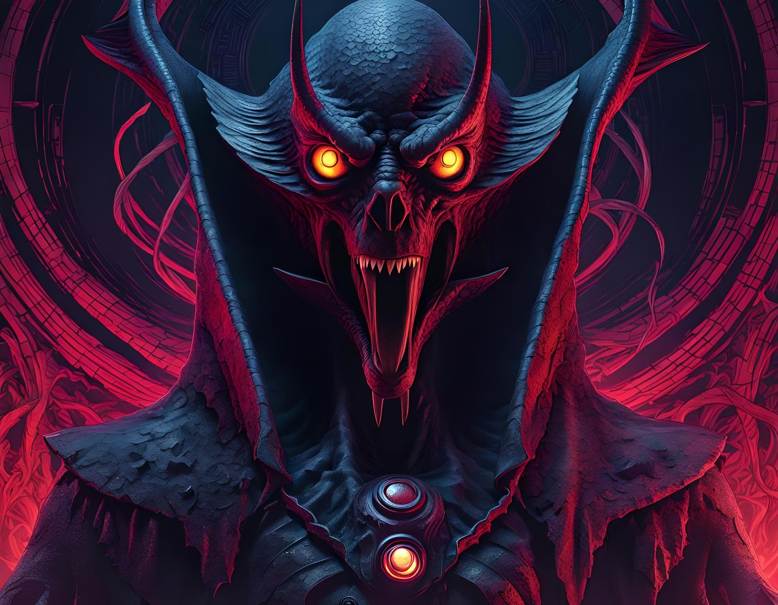 Lovecraftian Horror Portrait in Manga Style