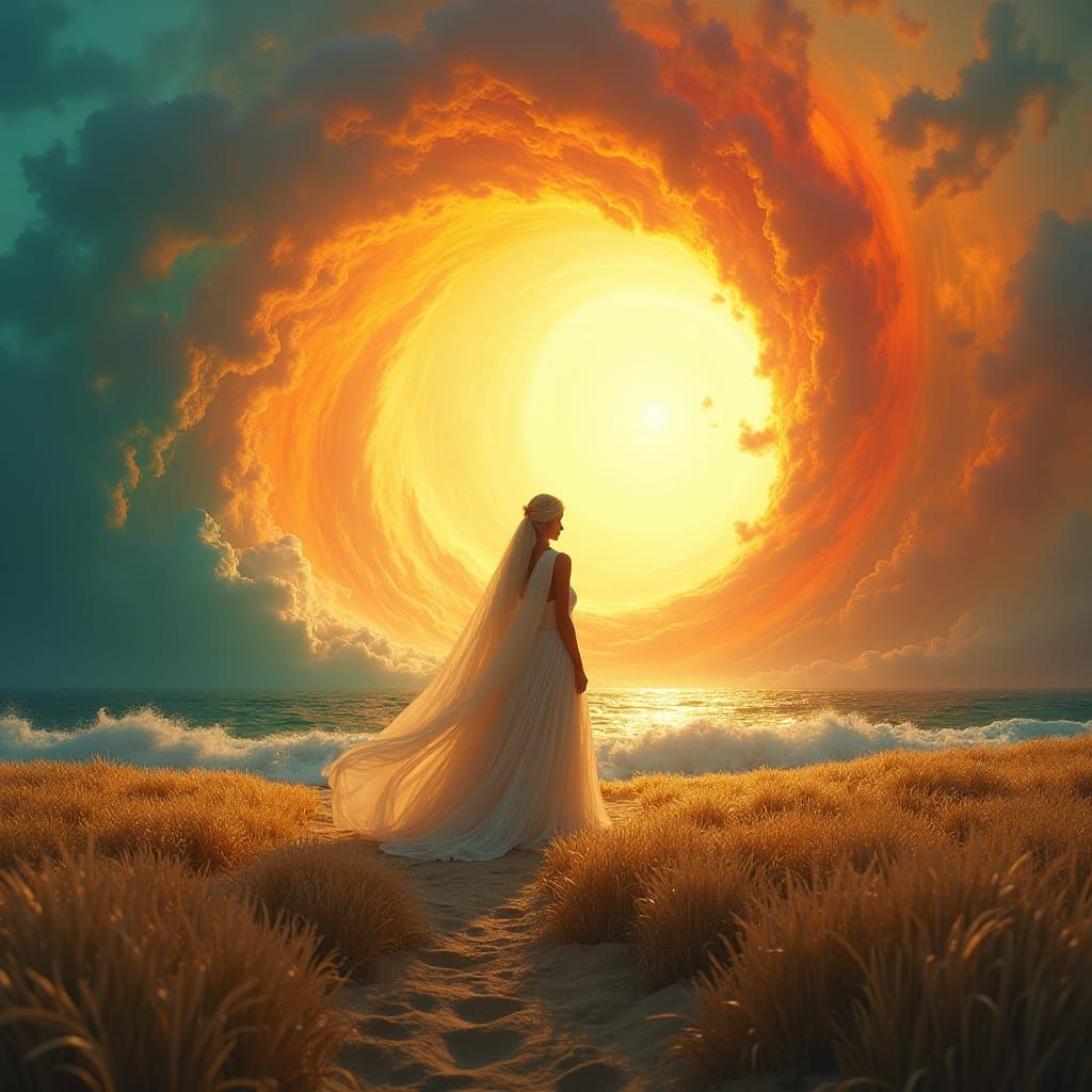 Caribbean Essence: Golden Light in Baroque Matte Painting