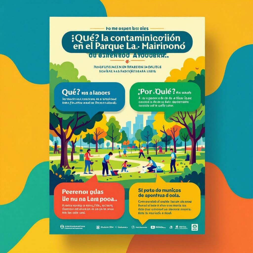 Vivid Urban Park Poster in Modern Graphic Style