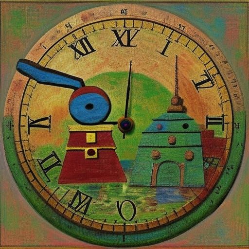 Ancient Rabbit Time Travel, Impressionistic and Abstract