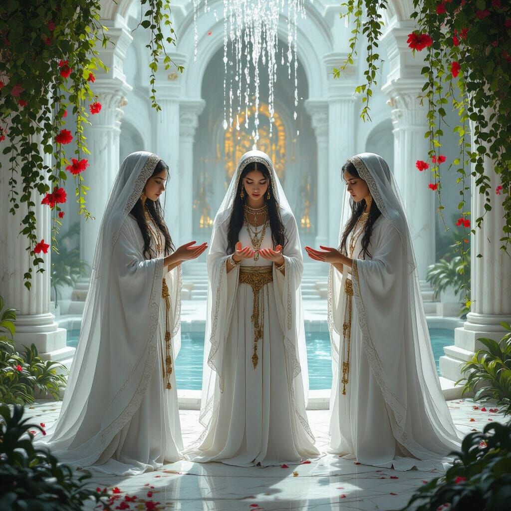 Sacred Ritual in Ancient Temple