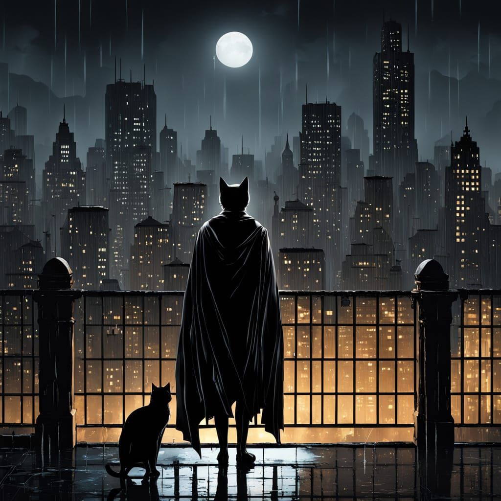 Gotham City Siren in Film Noir Style