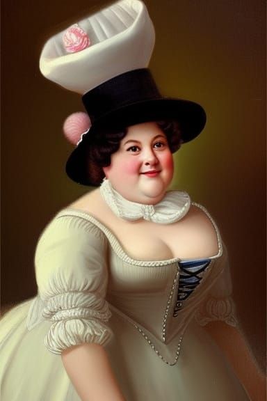 Charming Cat in 18th-Century Dress Portrait