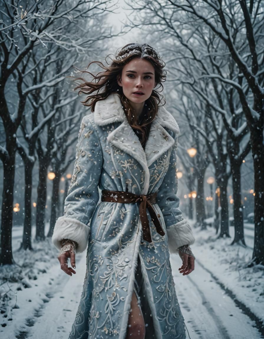 Princess in Snowstorm: Cinematic Film Still
