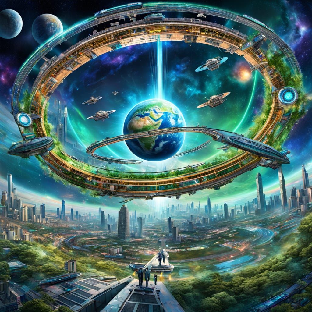 Astronomical Ring Surrounds Glowing Planet in Cosmic Art