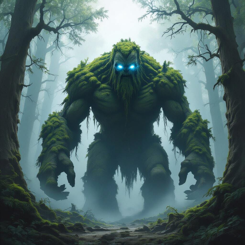 Ancient Stone Golem Awakens in Misty Forest