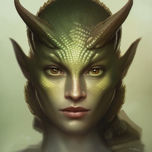 Hyperdetailed Argonian Woman Concept Art
