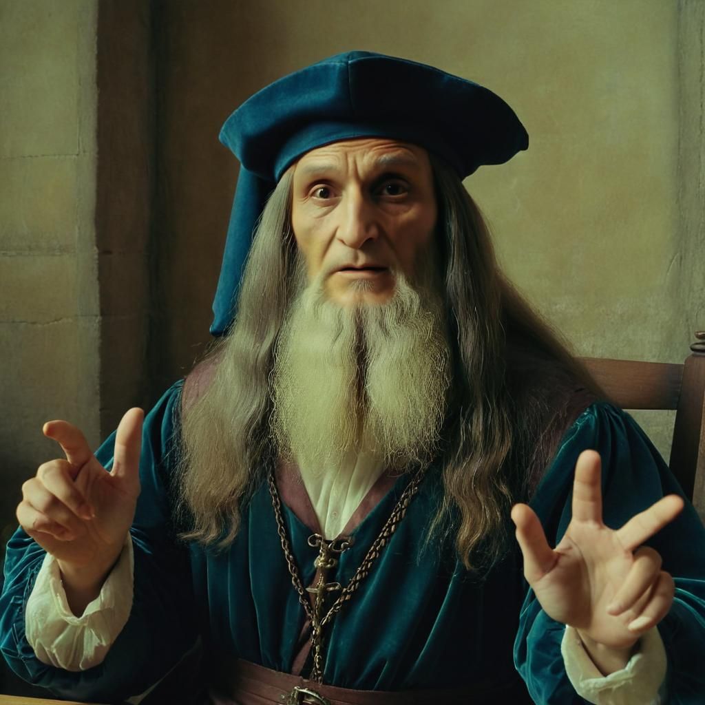 Leonardo da Vinci, in renaissance dress