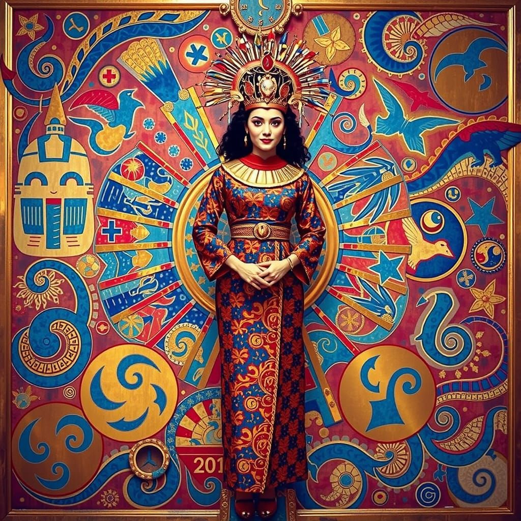 Harlequin, Geisha, and Tutankhamun in Photorealistic Full Bo...