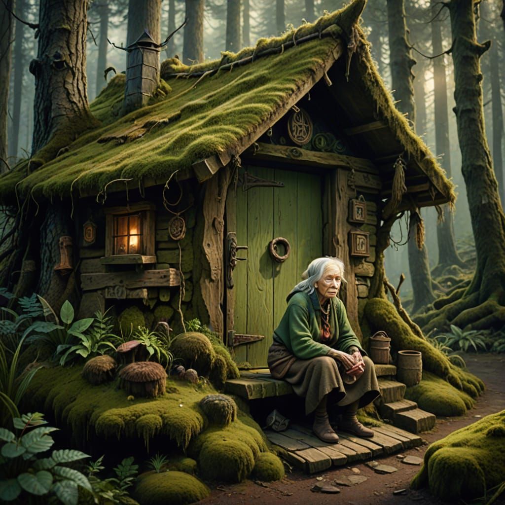 Baba Yaga's Hut in Enchanted Forest Concept Art