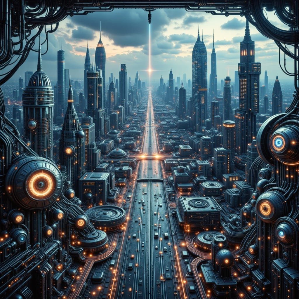 Futuristic Industrial Cityscape