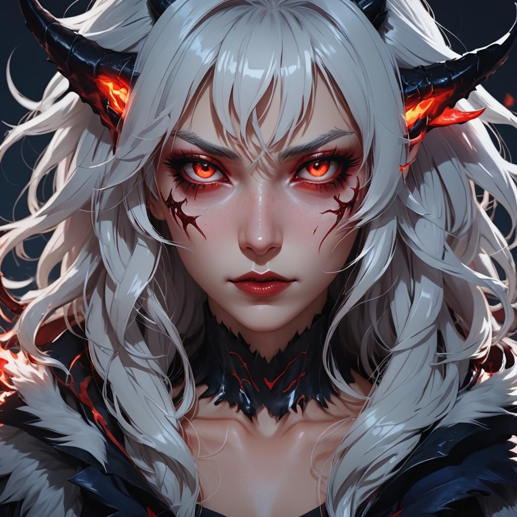 Anime Demon Girl Injected with Venom: WLOP-Inspired Art