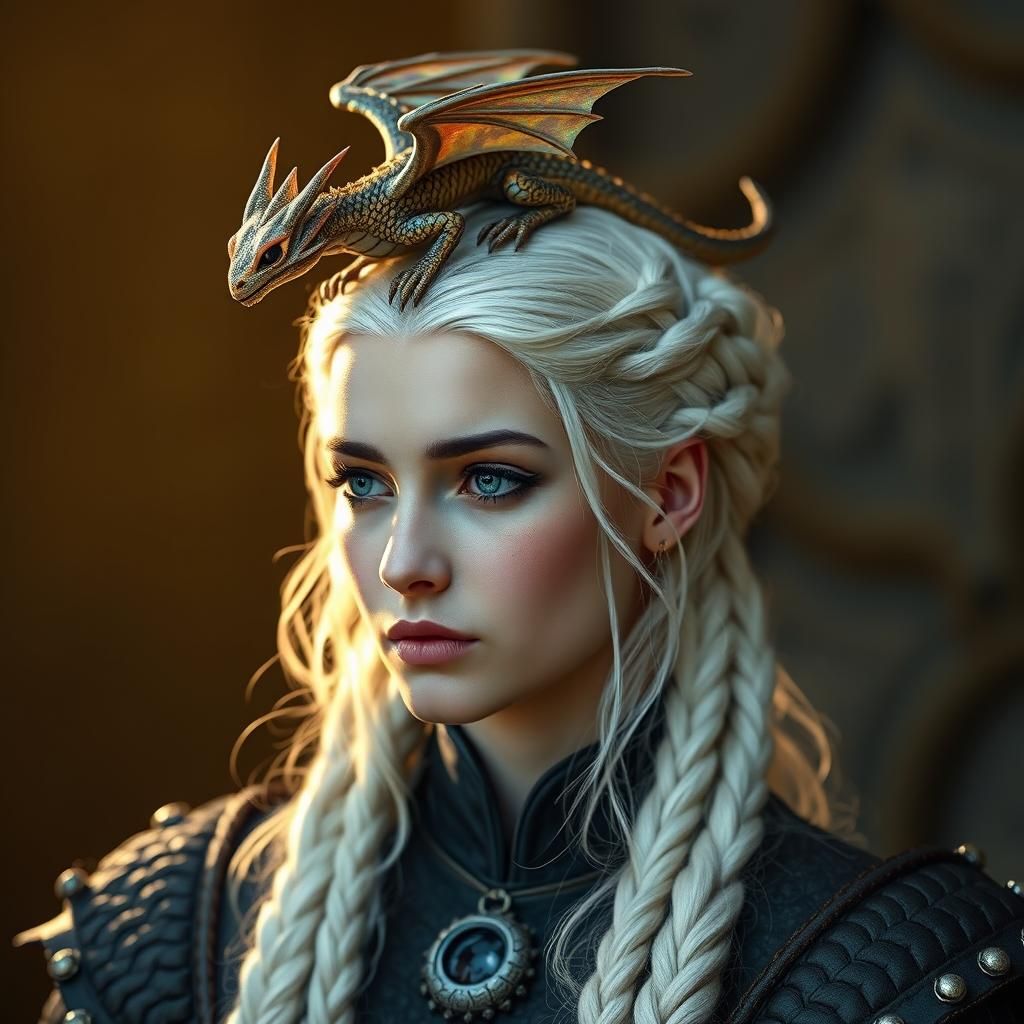 Dragon Queen Portrait in Detailed Fantasy Style