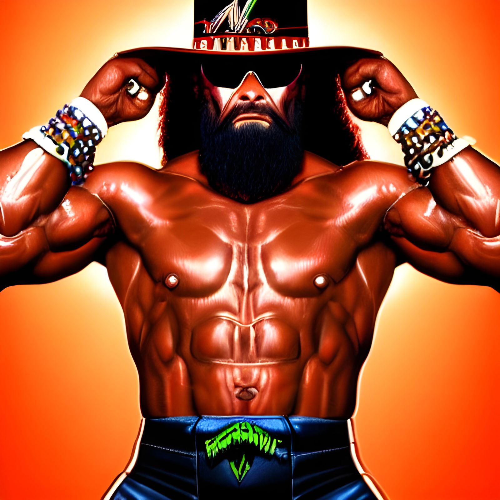 Hyperrealistic Illustration of Macho Man Randy Savage