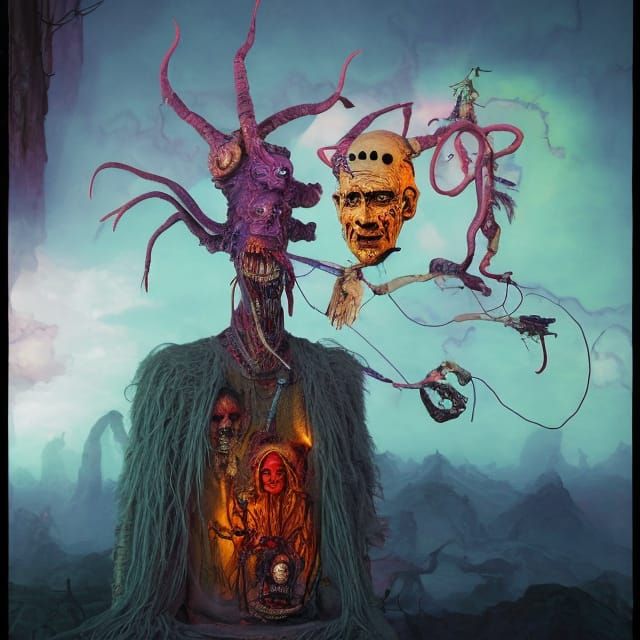 Psychedelic Collage: Dancing Monsters in Thermal Imaging