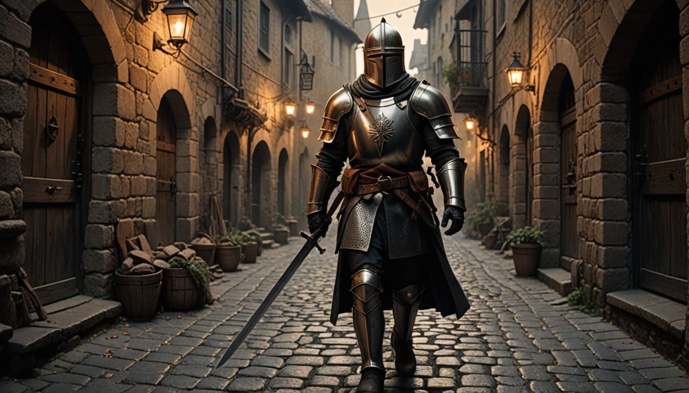 Teutonic Knight in Dark Fantasy Digital Painting