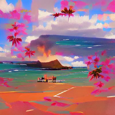 Vibrant AI Image of Tropical Hawaii