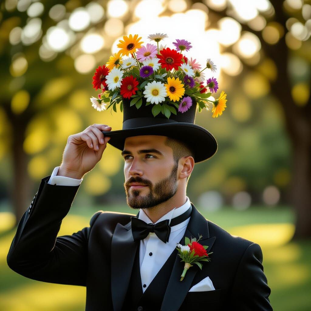 Surreal Floral Top Hat Photography