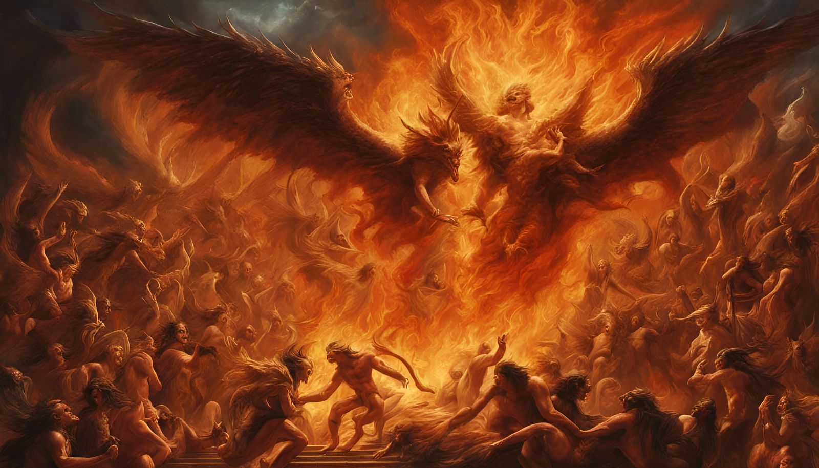 Cosmic Heaven: God Enthroned Amidst Angels and Demons