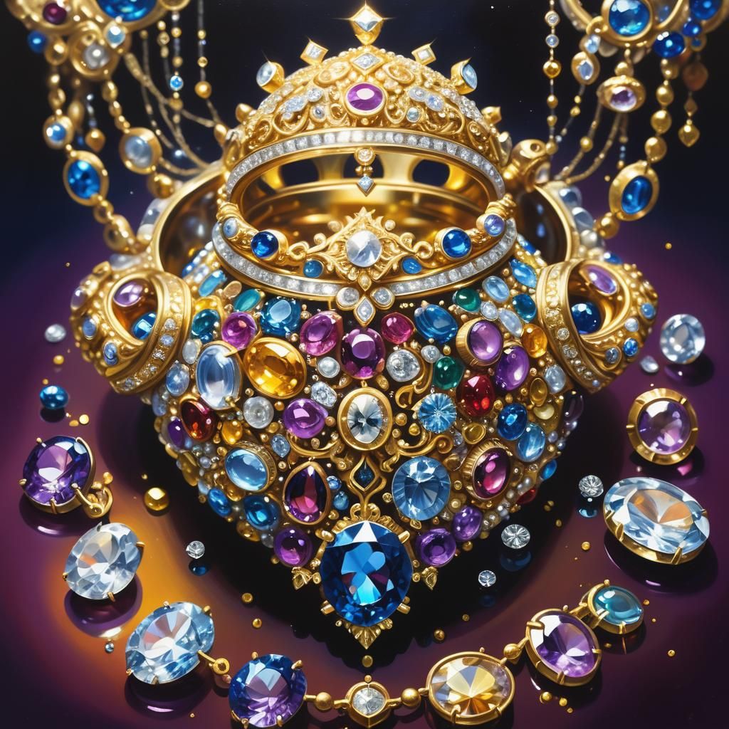 Opulent Treasure Trove of Gold and Jewels