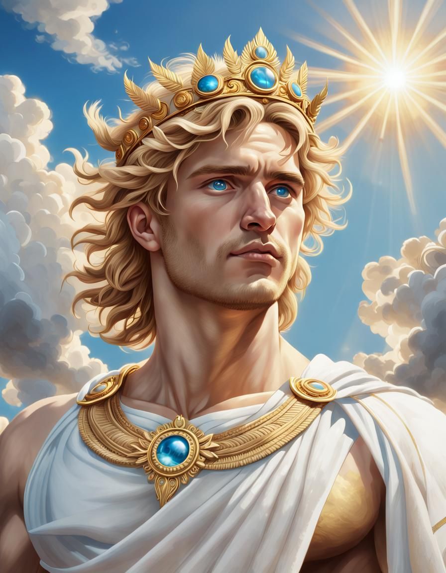 Apollo, God of the Sun, in Hyperrealistic Style