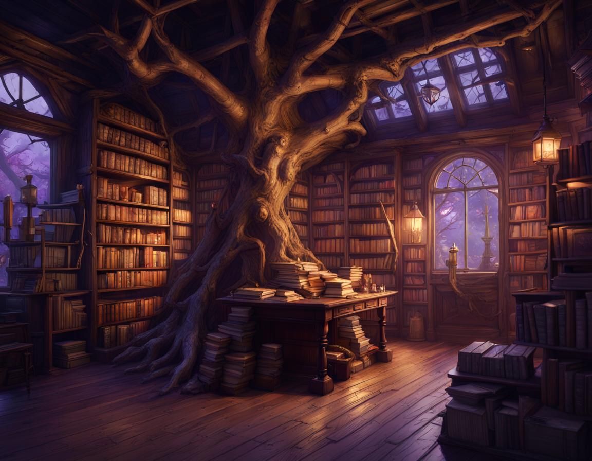 Treehouse Bookstore: Dark Fantasy Concept Art