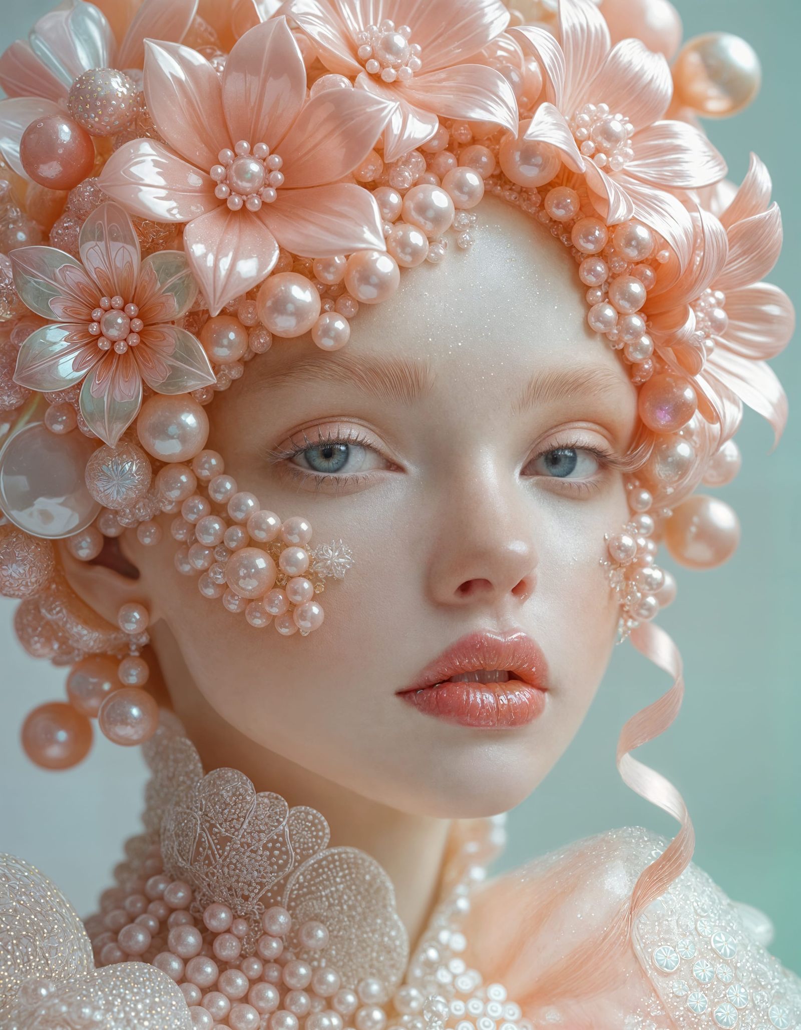 Candy Face Portrait in Haute Couture Style