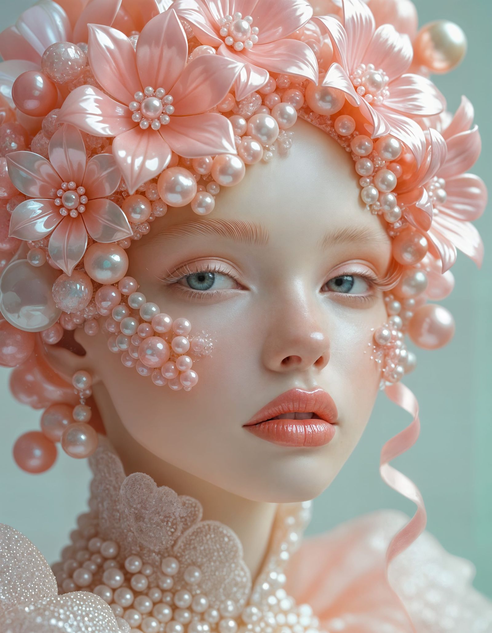 Candy Face Portrait in Haute Couture Style