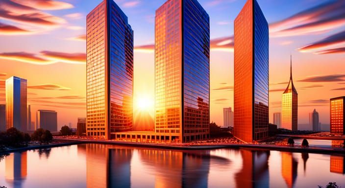 Futuristic Cybernetic Workers in a Sci-Fi Office