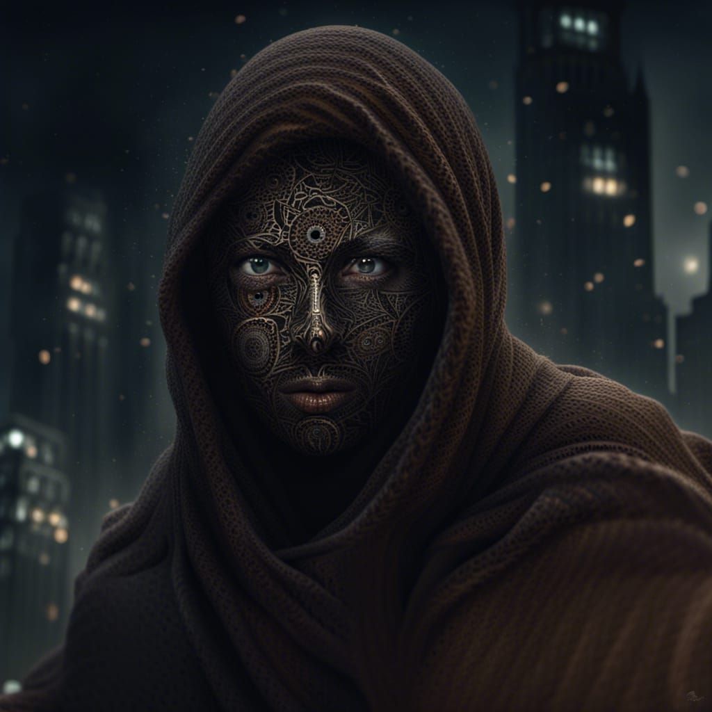 Surreal Thousand-Eyed Face: AI Art