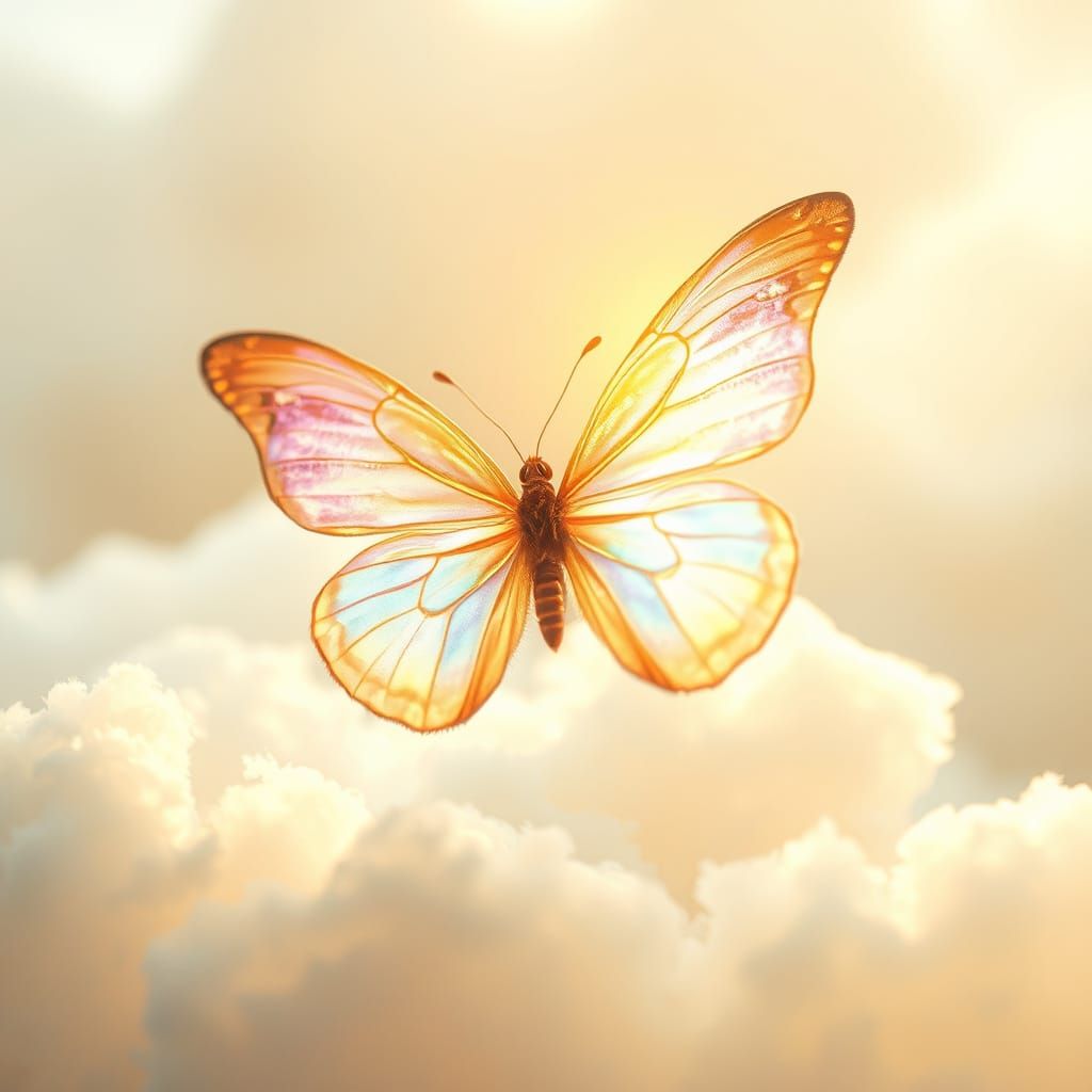 Celestial Butterfly in Divine Radiance