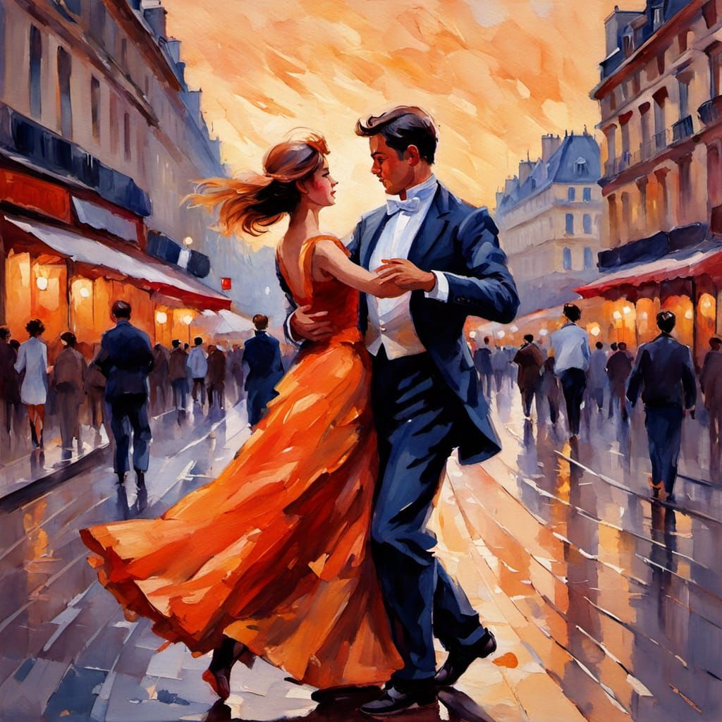 Romantic Impressionist Dance on Parisian Streets