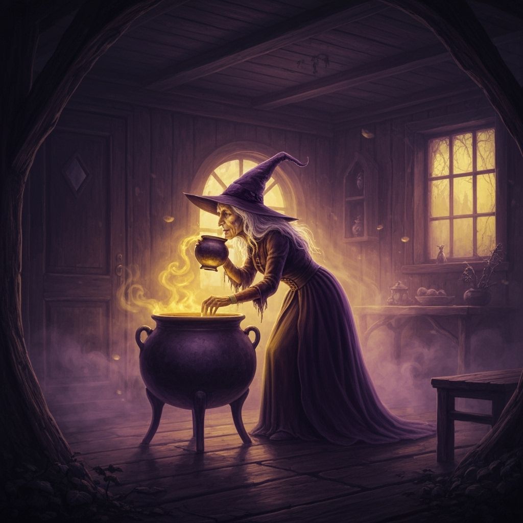 Witch Rejuvenates in Haunted Cabin with Ethereal Mist