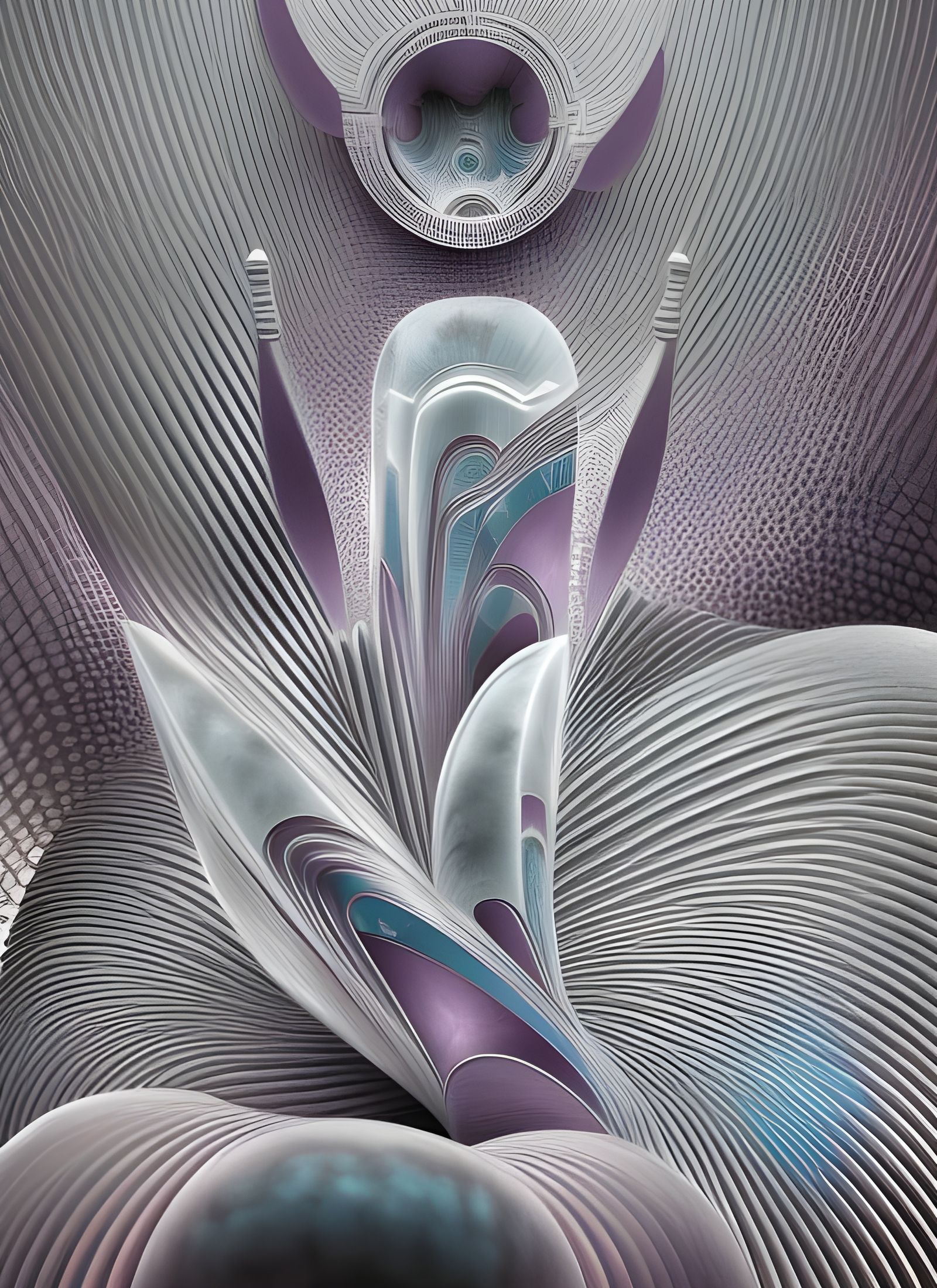 Geometric Abstract Art in Teal, Silver and Black