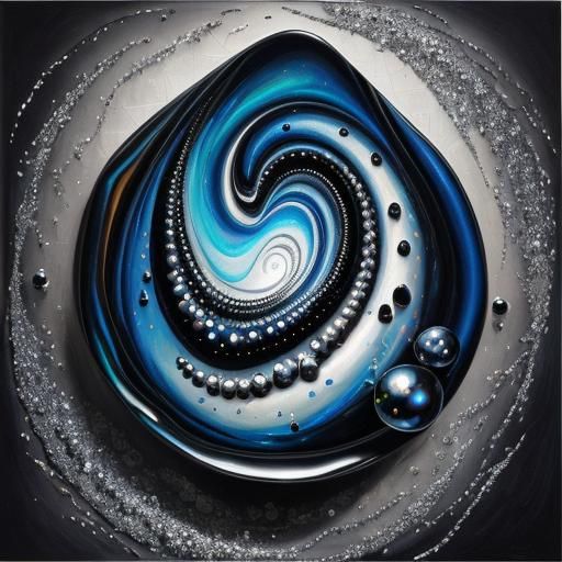 Surreal Abstract Painting: Cracked Pearls and Diamonds