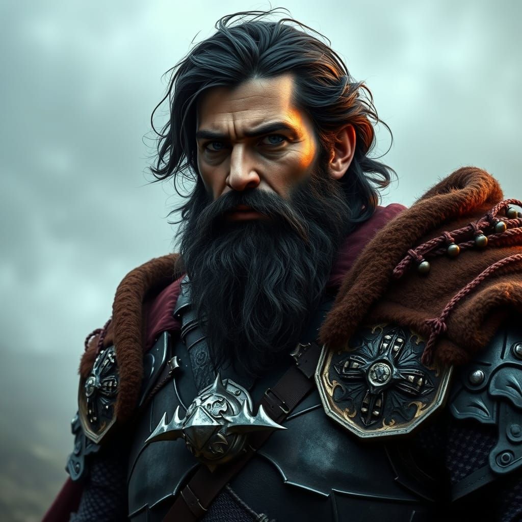 Saxon Commander Portrait with Arthurian Backdrop