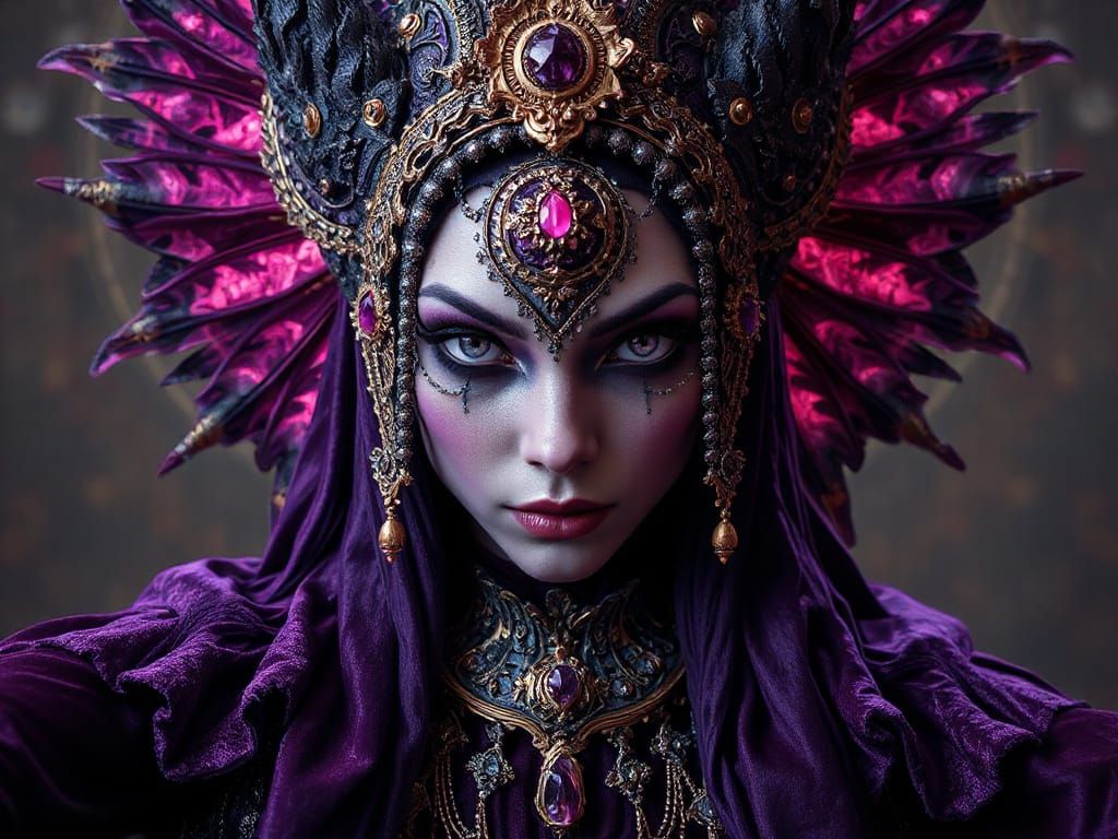 Baroque Oracle in Opulent Purple with Kinetic Energy