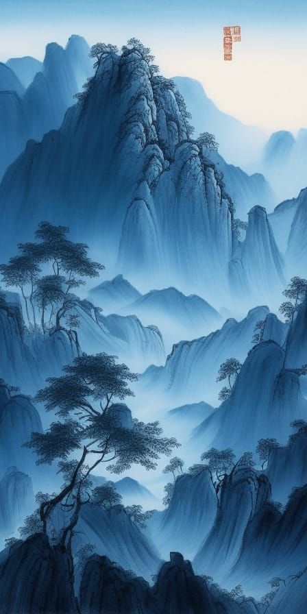 Classic Chinese Ink Landscape Painting