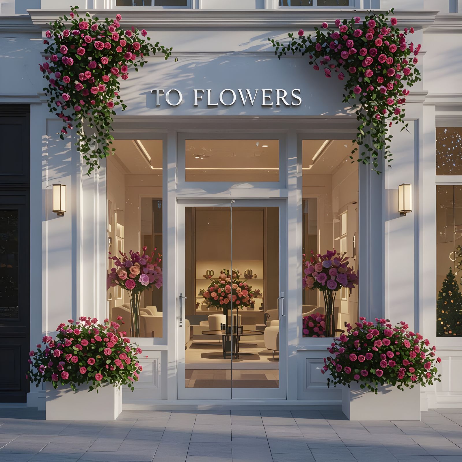 Minimalist Silver 3D Logo on Building Facade