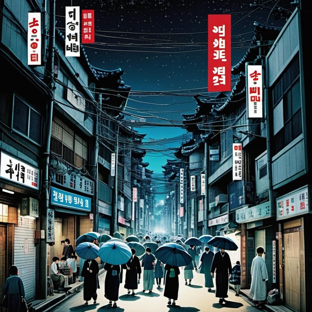 A Korean City at Night