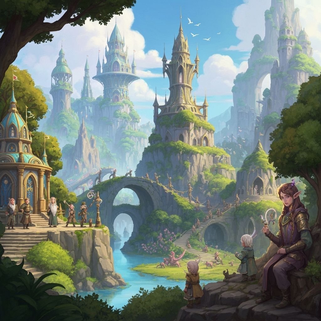 Fantasy World with Elves, Dwarves, and Magic