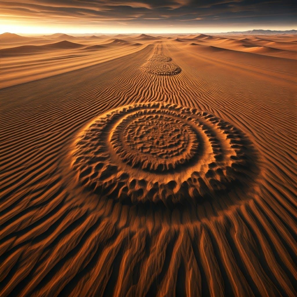 Nazca Lines in Surreal Biomorphic Landscape