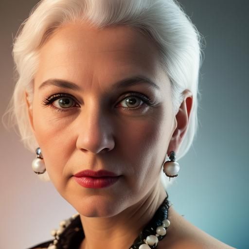 Elegant 1950s Portrait in Hyperrealistic Style