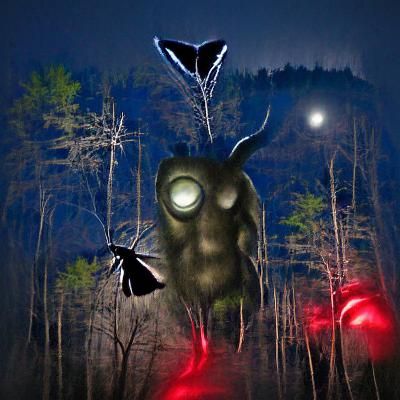 Stylized Artistic Rendition of Mothman